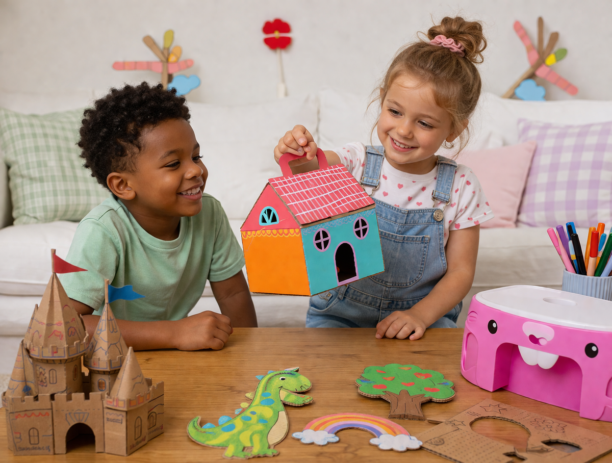 Maison en carton enfant : le tuto pas à pas Image