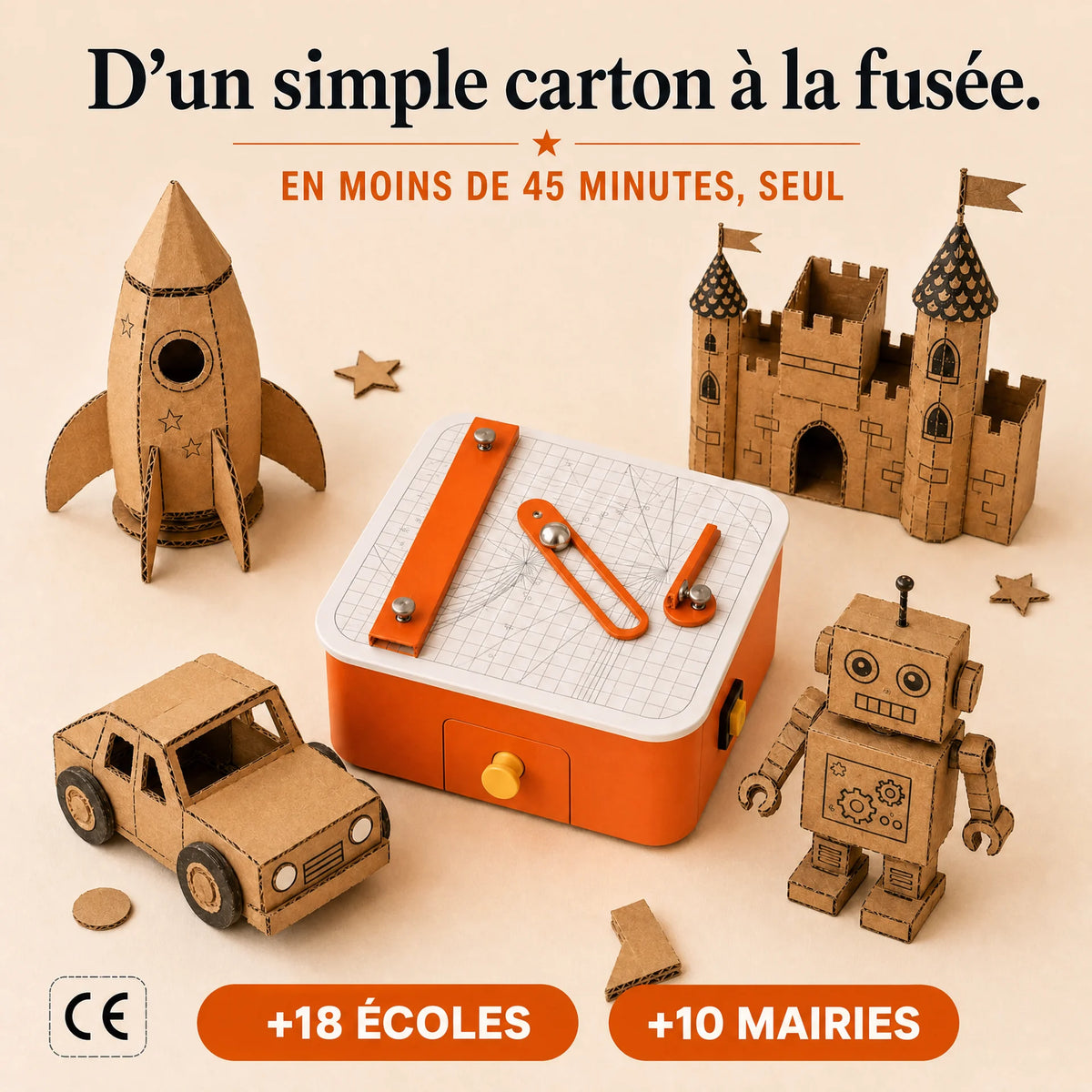Le Petit Inventeur™ — La machine qui transforme le carton en jouets