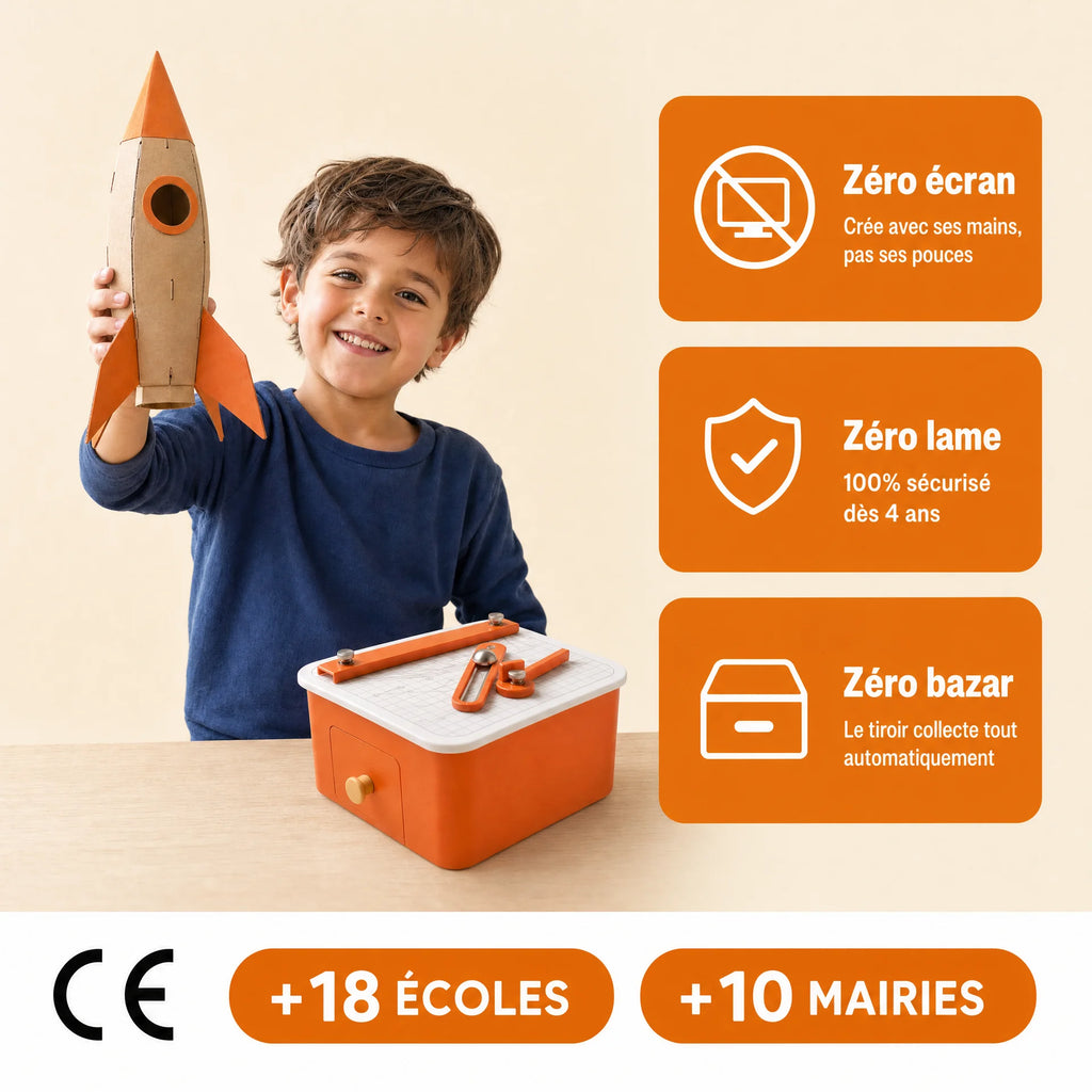 Le Petit Inventeur™ — La machine qui transforme le carton en jouets