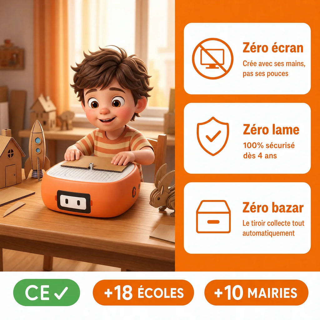 Le Petit Inventeur — Chip | Coffret Créatif Enfant Dès 4 Ans | Coupe-Carton Sans Lame